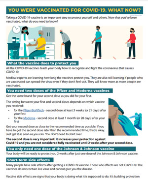 You Were vaccinated. Now what? flyer