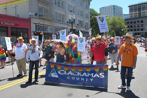 Employees at the Portland Pride Parade