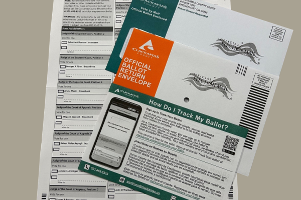 Ballot package from Clackamas County Elections