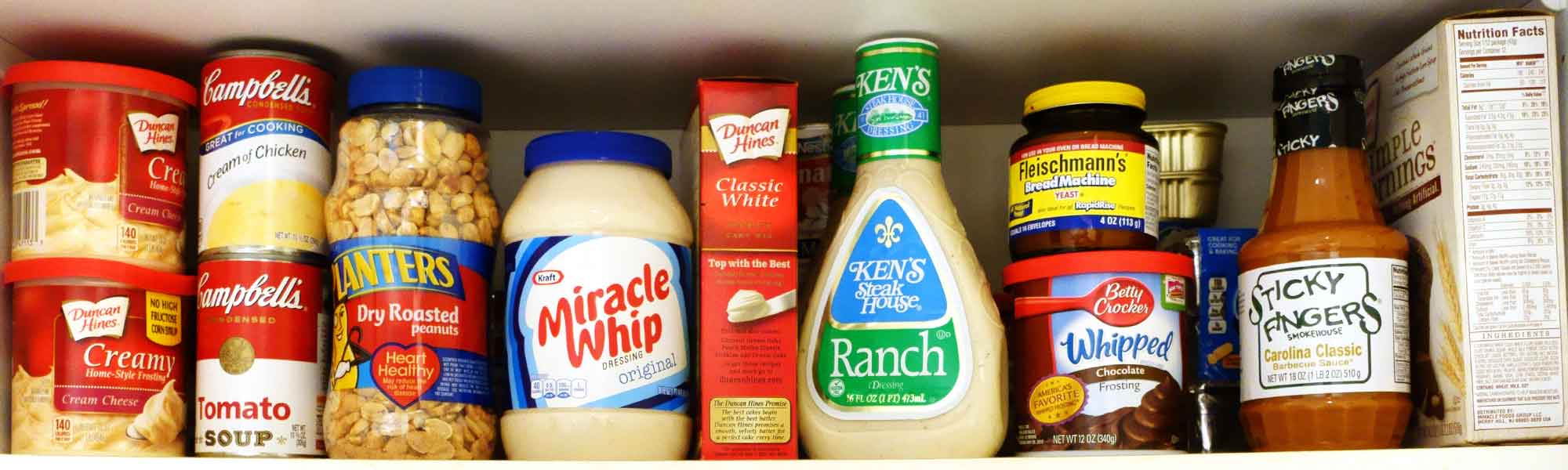 Food inside a pantry