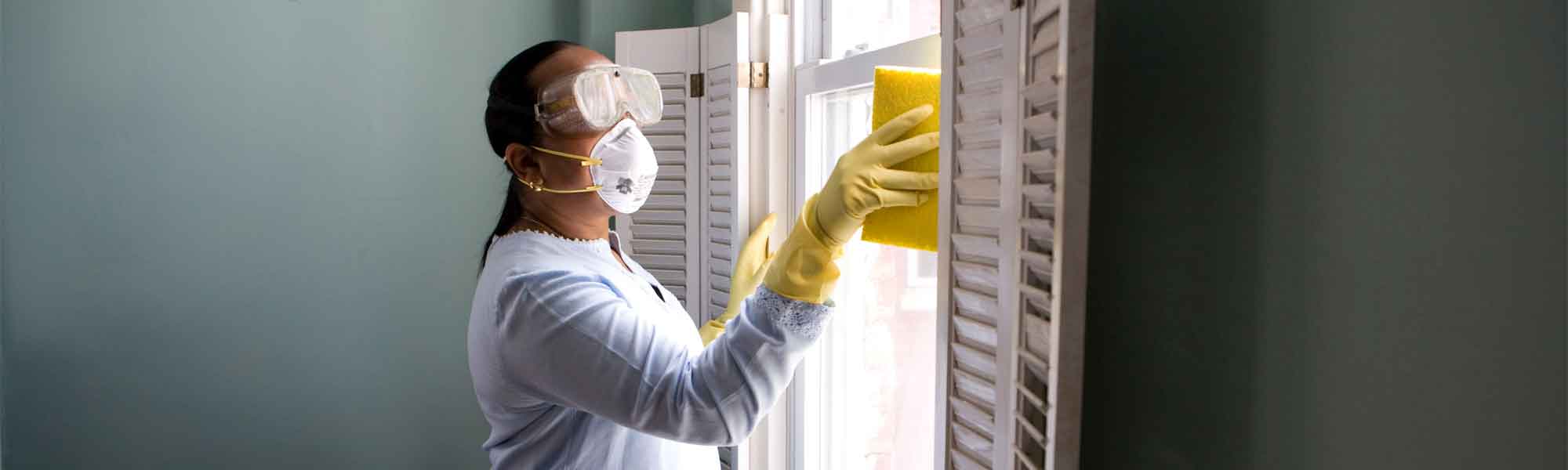 Cleaning ash inside a home