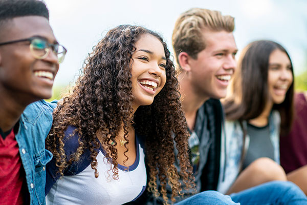 Group of smiling teens