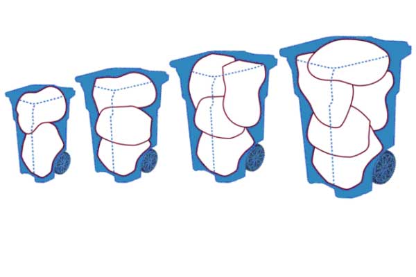 Examples of garbage bin sizes