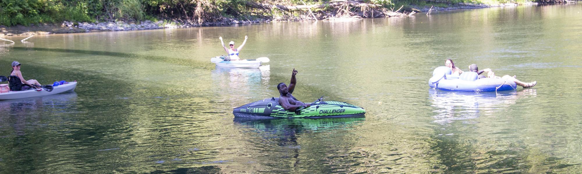 rafts floating Barton Park 