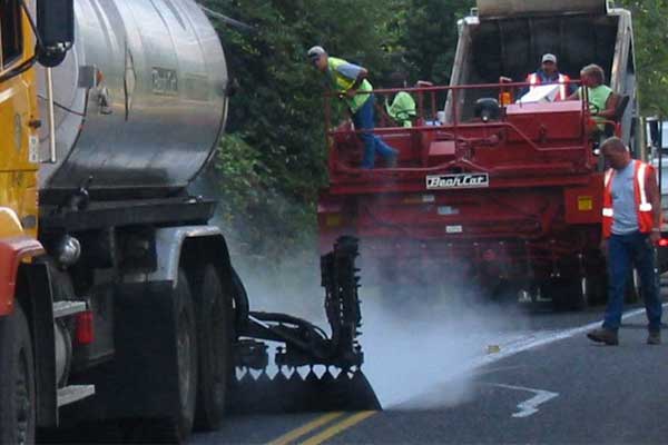 Road being resurfaced