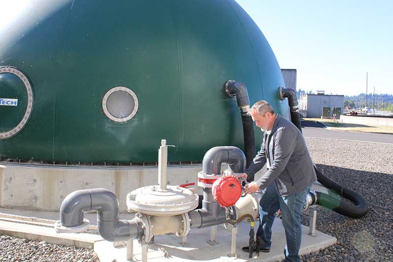 methane stored in a dome