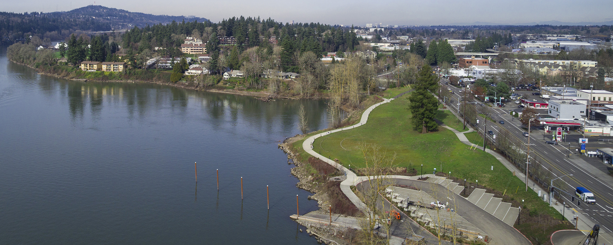 Aerial view of MIlwaukie Bay Park