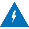 Triangle with lightning bolt