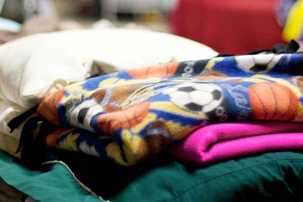 Cot with warm blankets