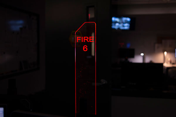 Neon sign that says "Fire 6"