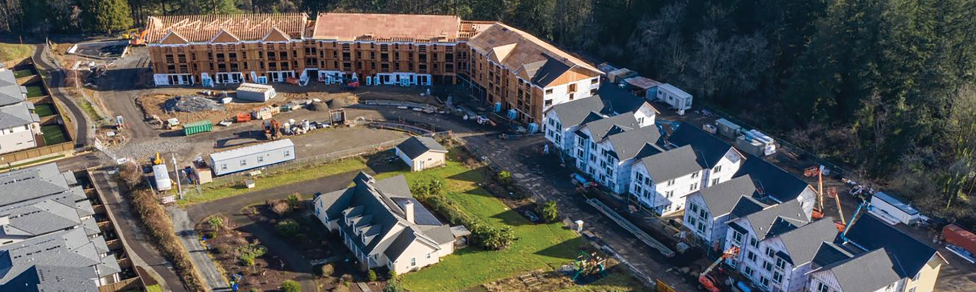 Aerial photo of the Good Shepherd Village construction site
