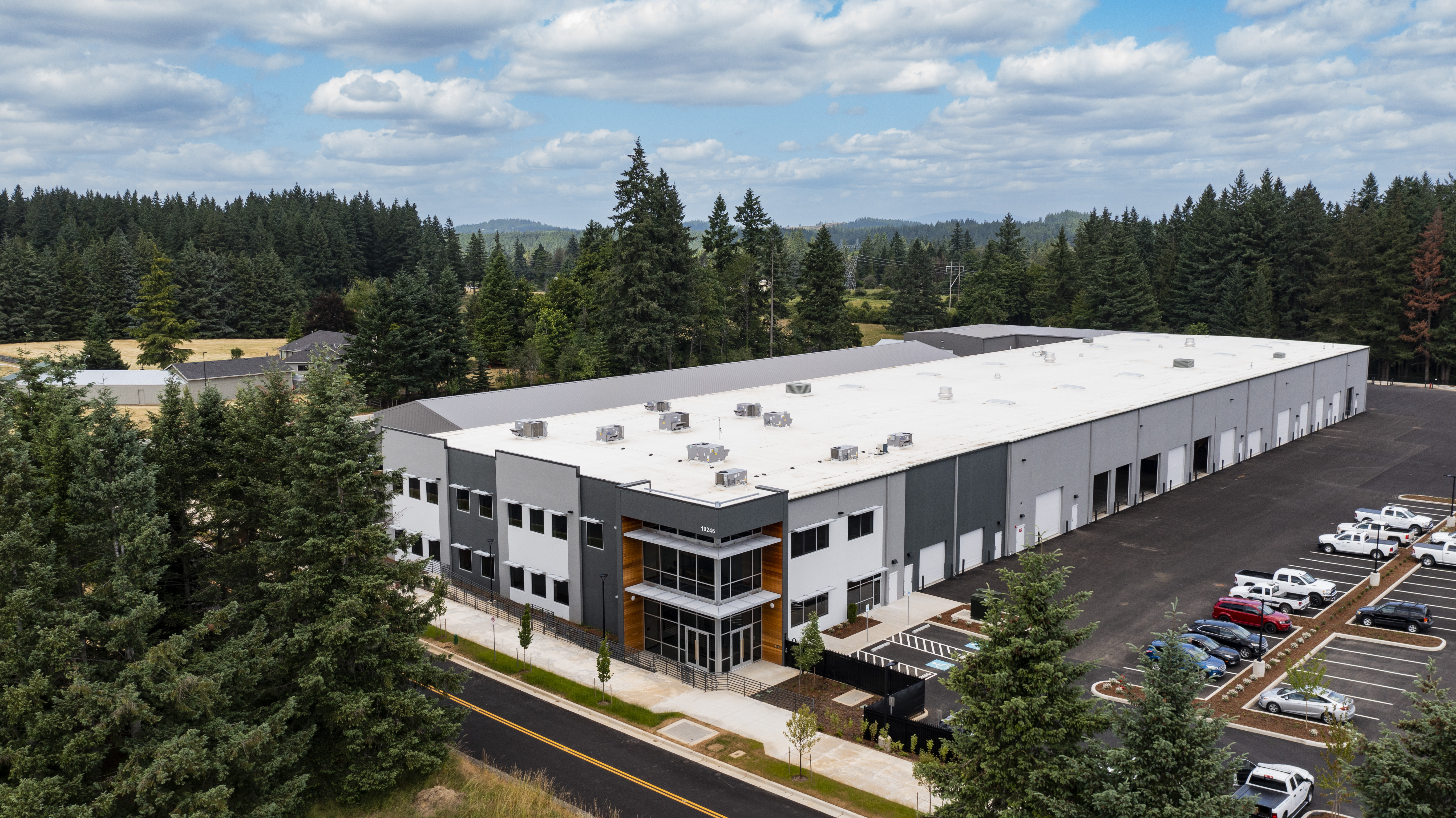 Aerial view of Transportation Services Building in Oregon City