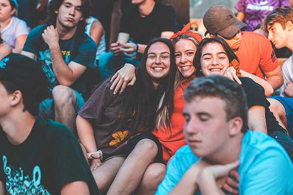 Group of teens at a summer camp