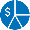 Icon of graph with dollar