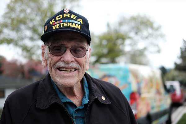 Korean War vet smiling