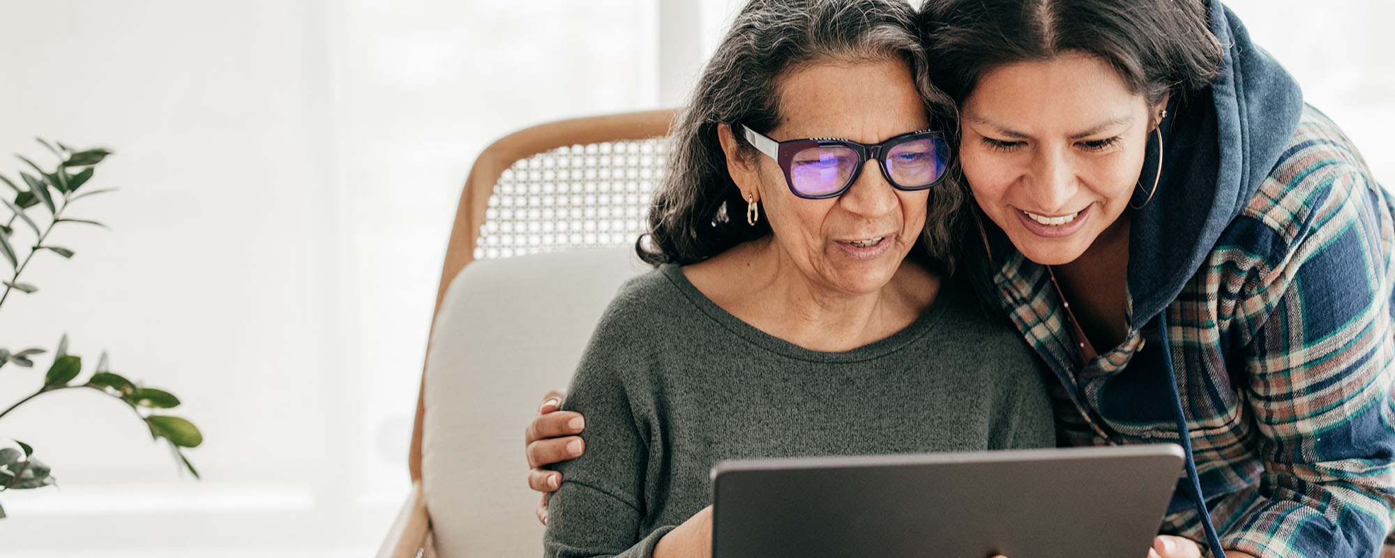 mother and daughter take survey