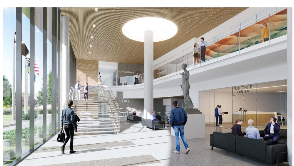 rendering interior of courthouse