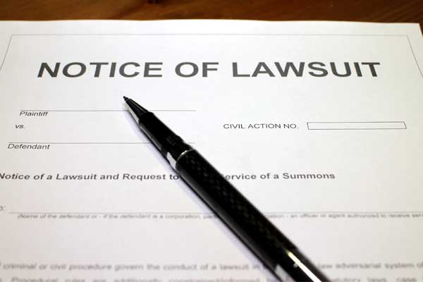 Paper notice of a lawsuit