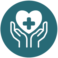 Hands holding a heart icon