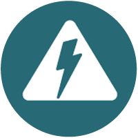sign with lightning bolt