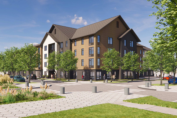 Artist's rendering of Blossom & Community apartments