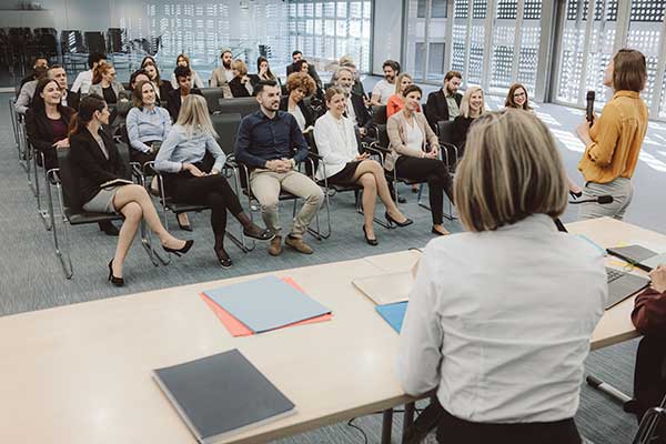 group of people in a meeting