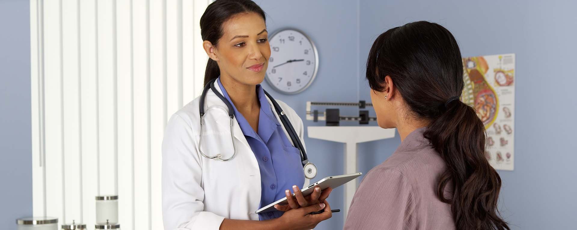 Doctor seeing patient