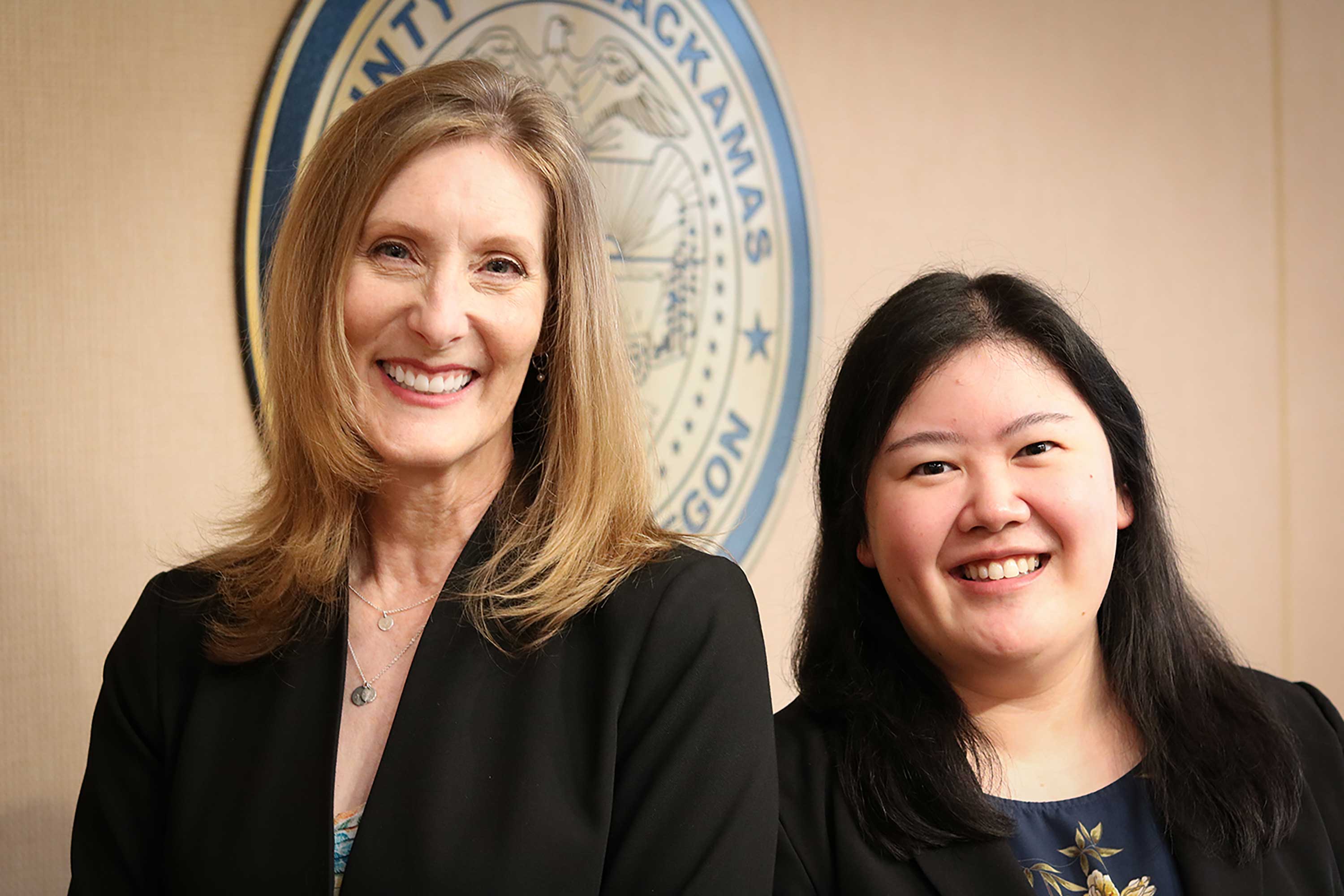 County Internal Auditor Jodi Cochran and Senior Internal Auditor Kathy Yeung