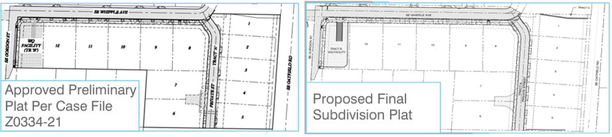 Approved Preliminary Plat Per Case File Z0334-21 and Proposed Final Subdivision Plat