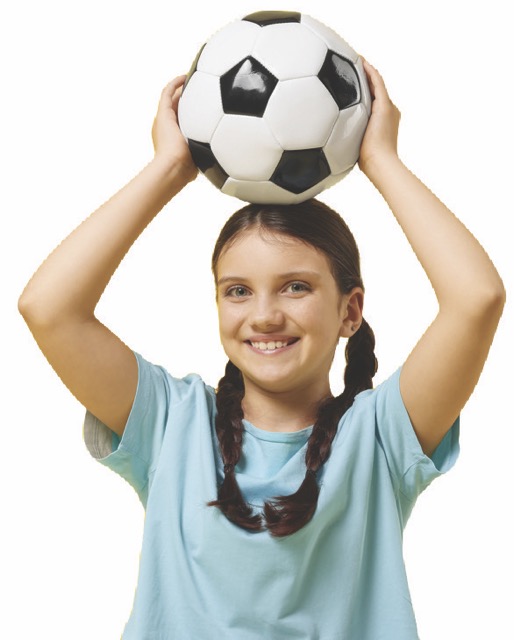 girl with soccer ball