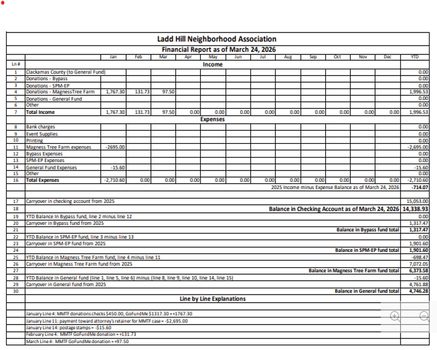 Financial Report as of March 24, 2026