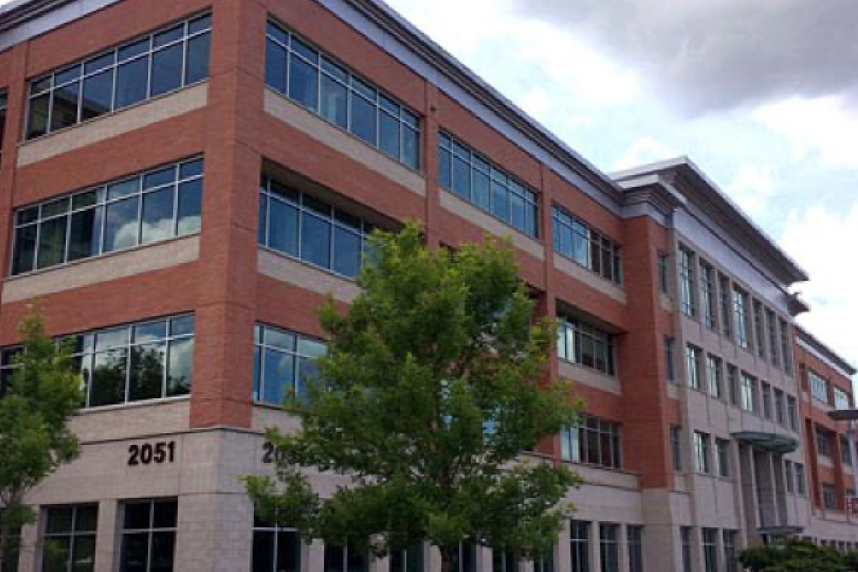 Exterior of large, brick building