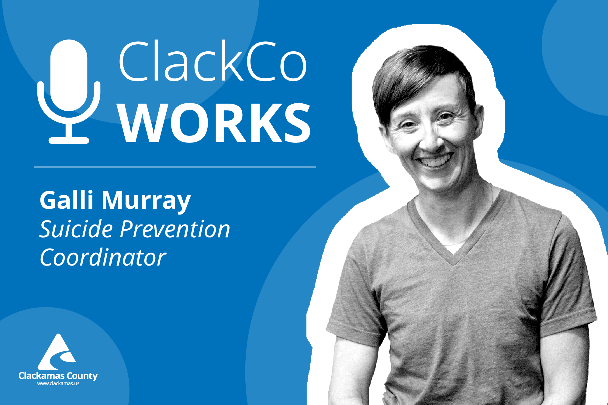 Image of Galli Murray with logo of ClackCo Works