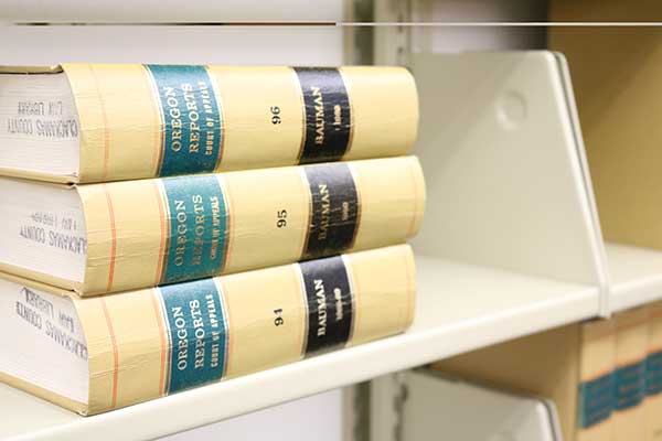 Stack of law books