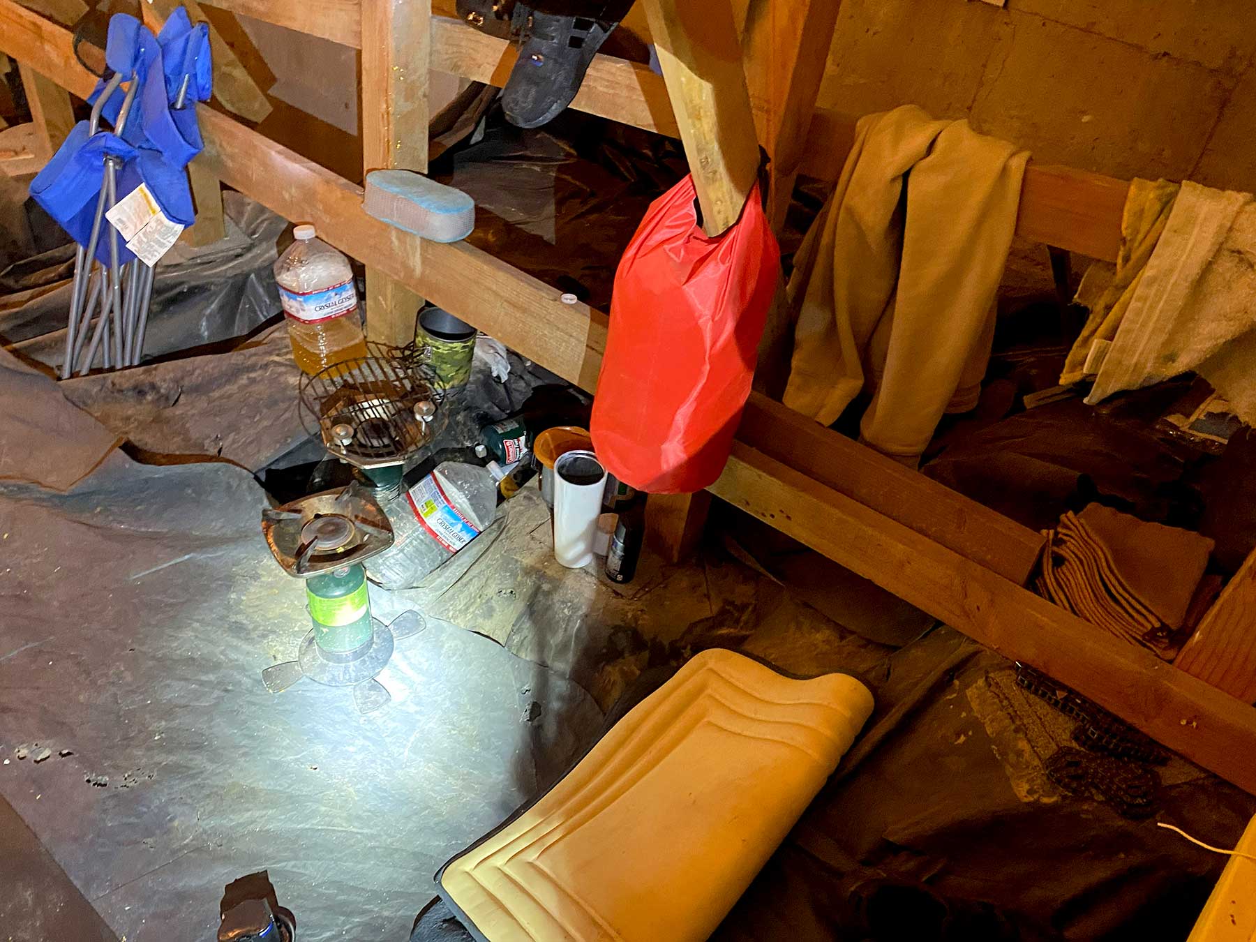 Photos of Benjamin Bucur's illegal encampment