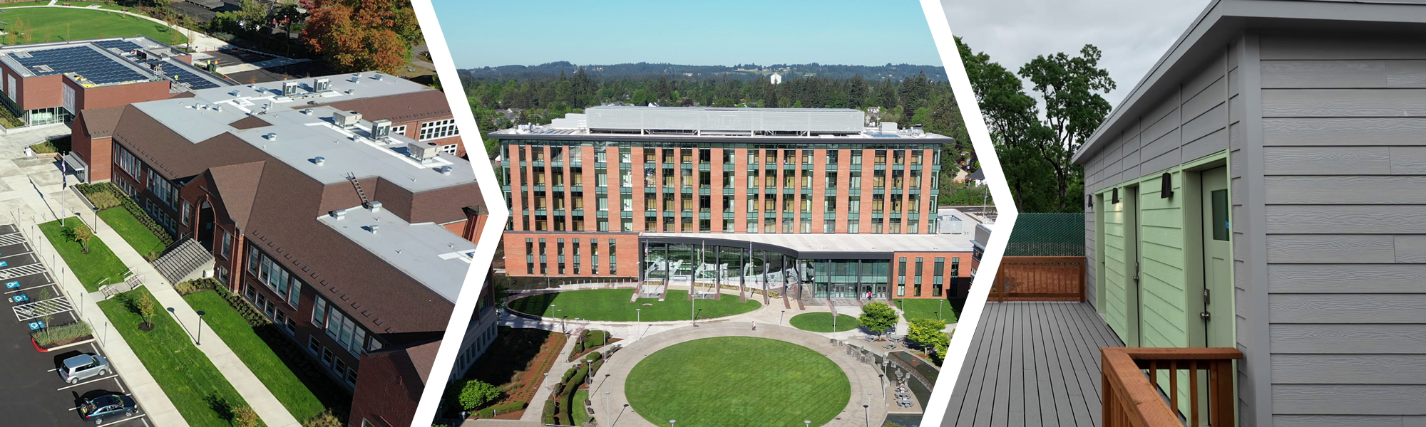 Montage of Clackamas County buildings