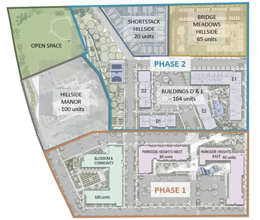 Hillside graphic map showing layout of area