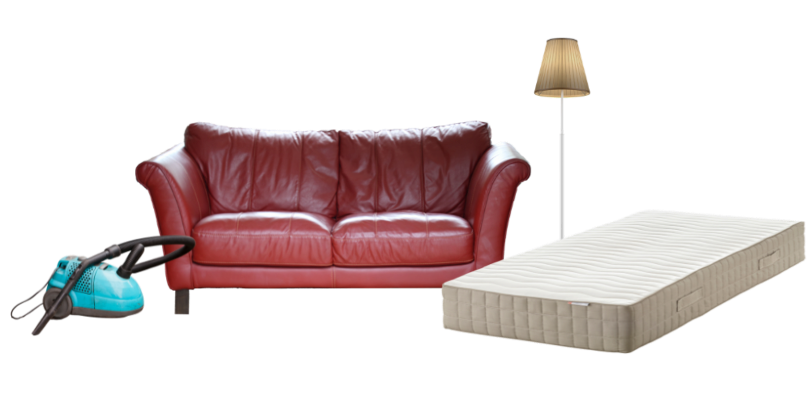 Waste, sofa and mattress