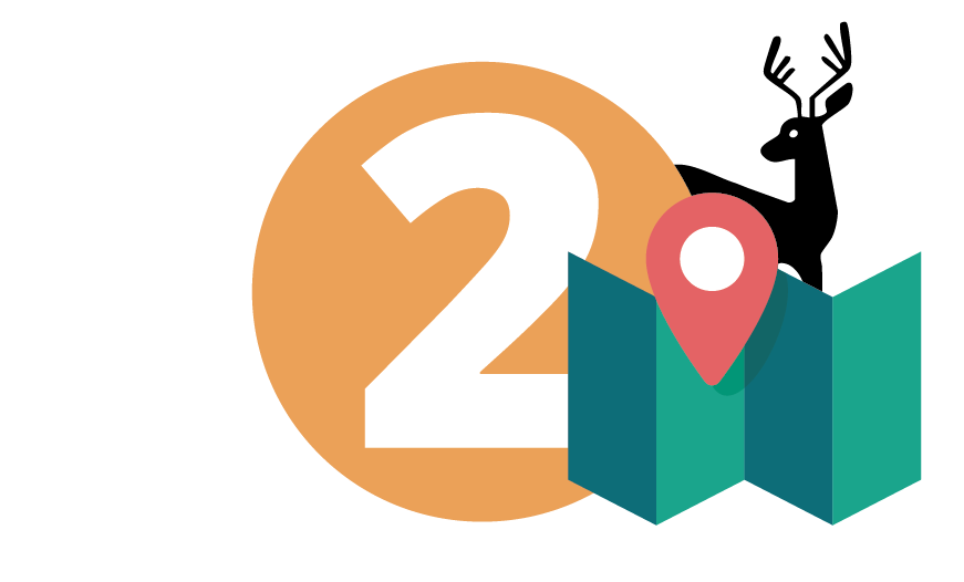 number 2 with map graphic