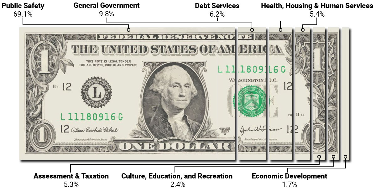 Diagram of how tax dollars are spent