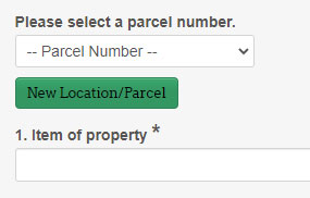 E-filing - parcel numbers
