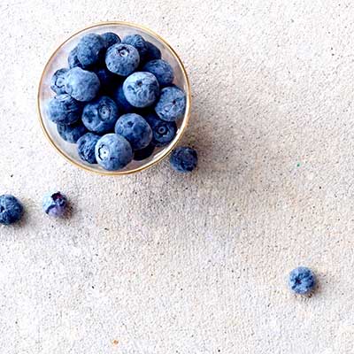 Container of blueberries