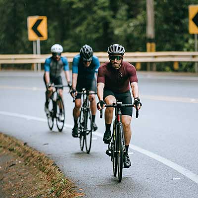 Group of men cycling