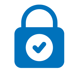 Icon of lock with a check mark