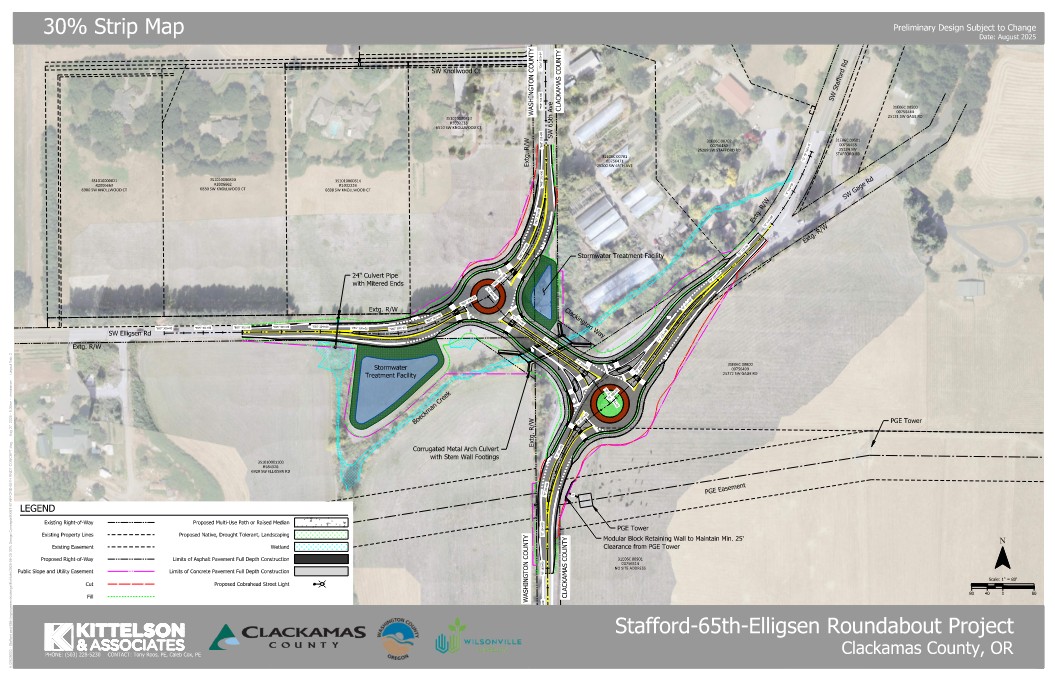30 Percent Design Exhibit for Stafford/65th/Elligsen roundabout