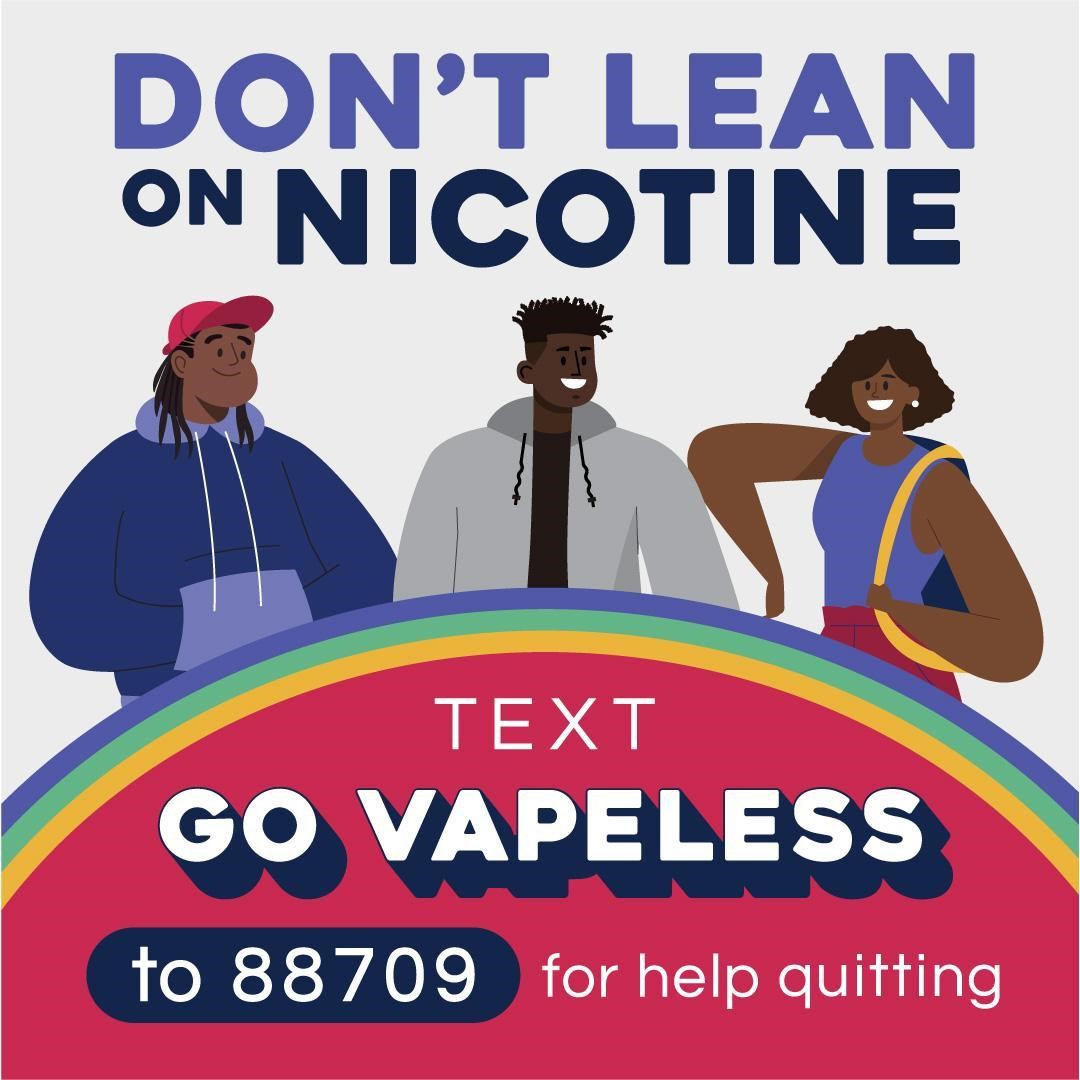 Don't Lean On Nicotine sample social media post