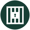 Locked jail door