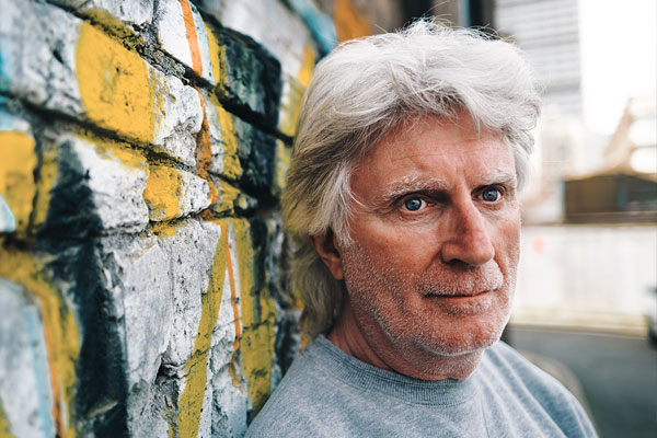 Man with vacant stare