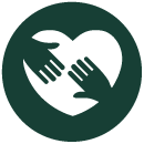 Heart with two hands in front of it