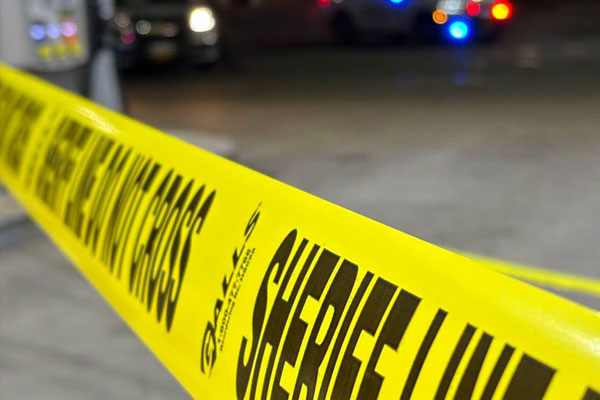 Yellow tape around a crime scene